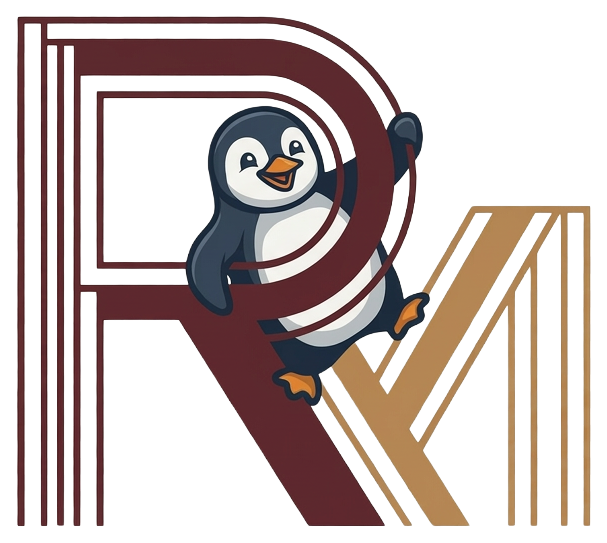 ReForceMind mark — intertwined R and M with penguin